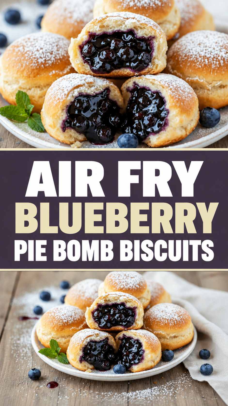 Air Fry Blueberry Pie Bomb Biscuits
