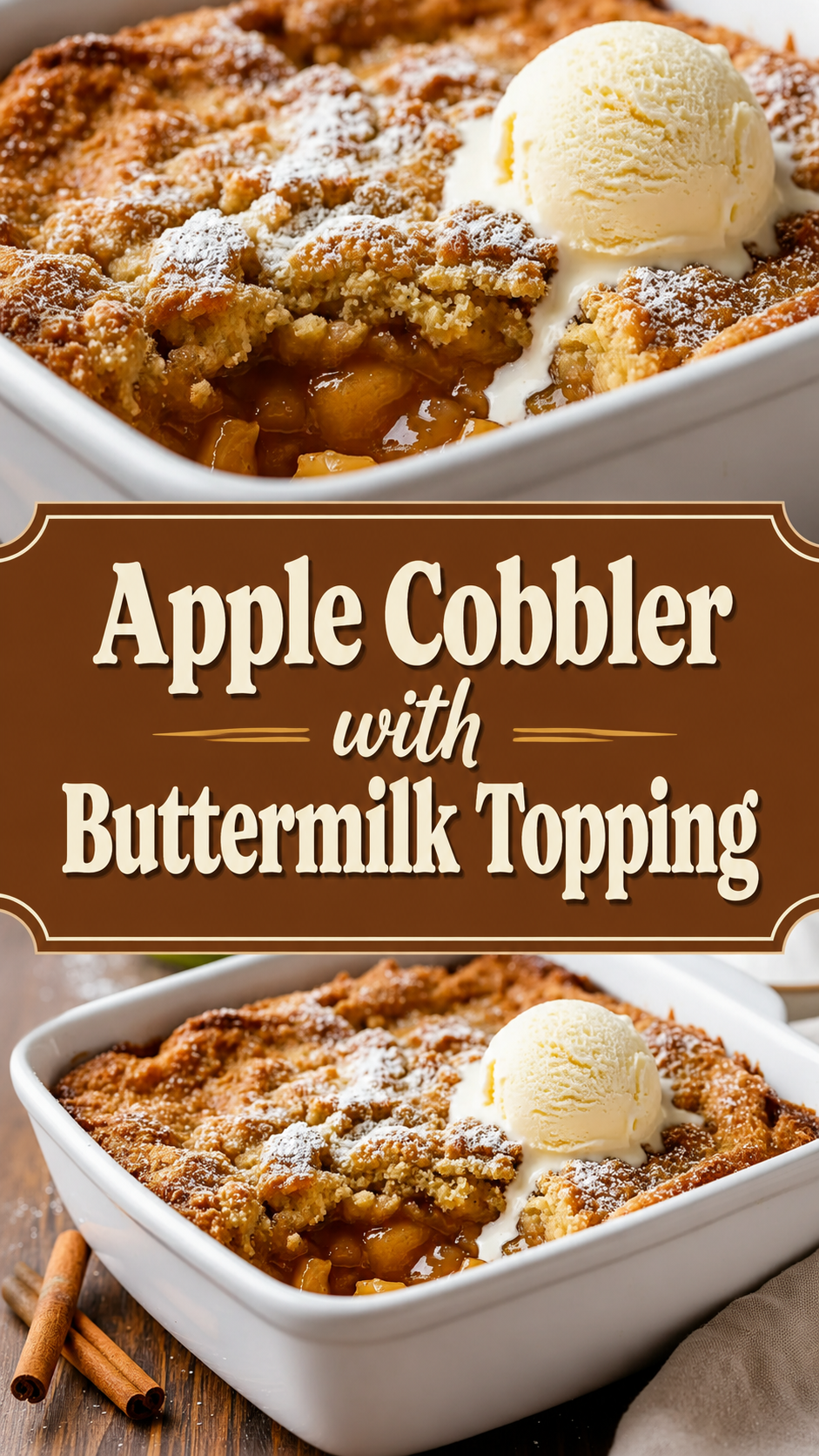 Apple Cobbler with Buttermilk Topping