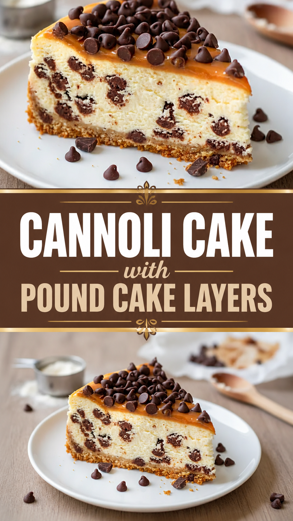 Cannoli Cake with Pound Cake Layers