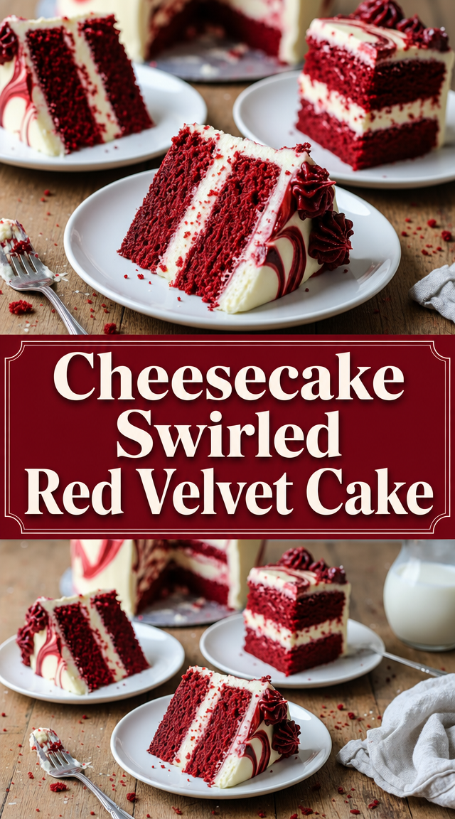 Cheesecake Swirled Red Velvet Cake