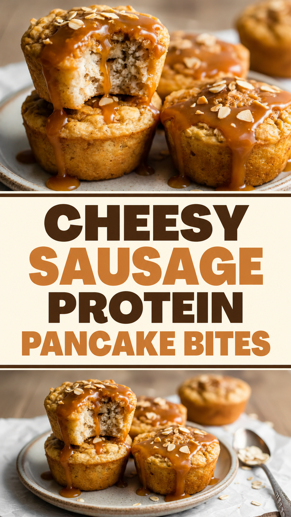 Cheesy Sausage Protein Pancake Bites