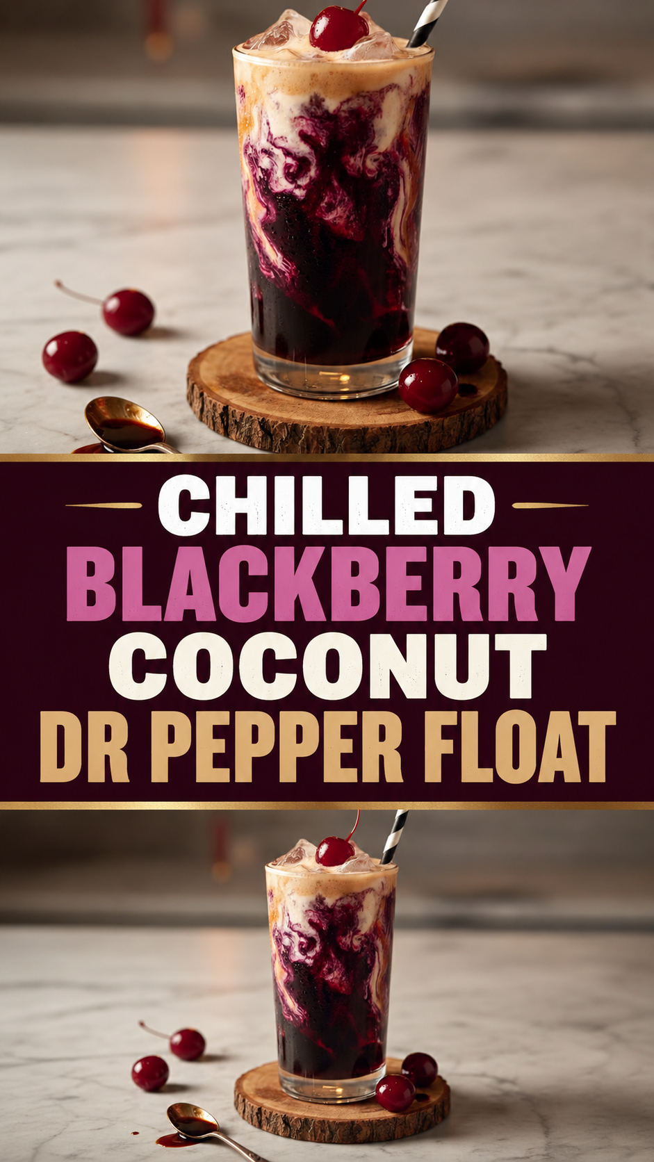 Chilled Blackberry Coconut Dr Pepper Float