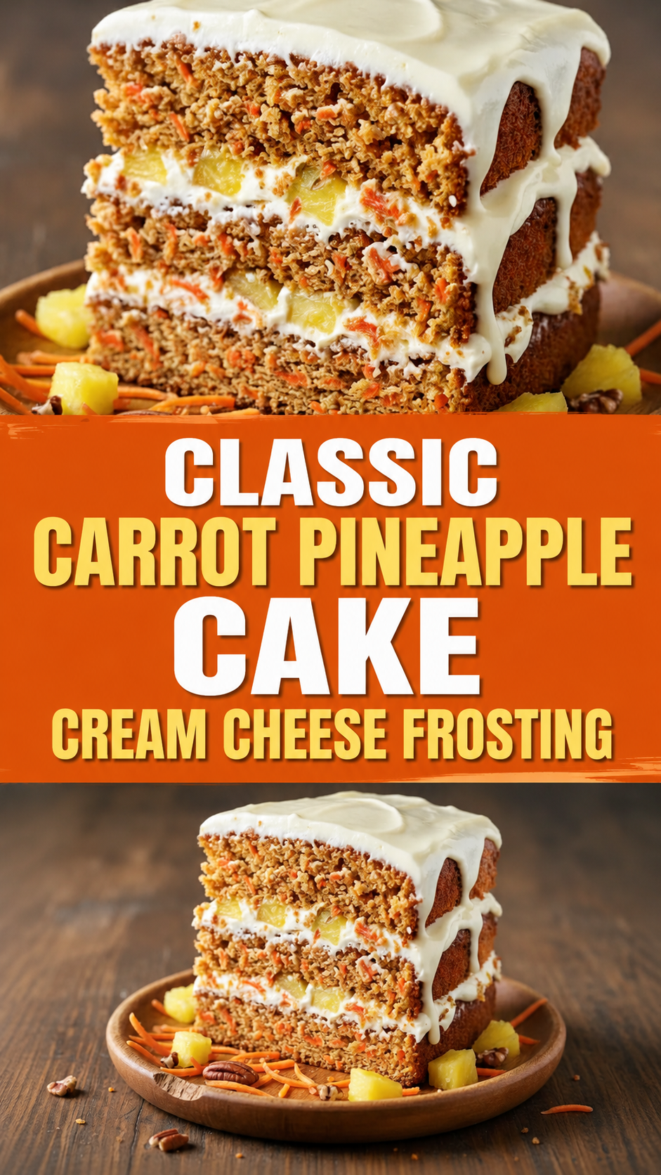 Classic Carrot Pineapple Cake Cream Cheese Frosting