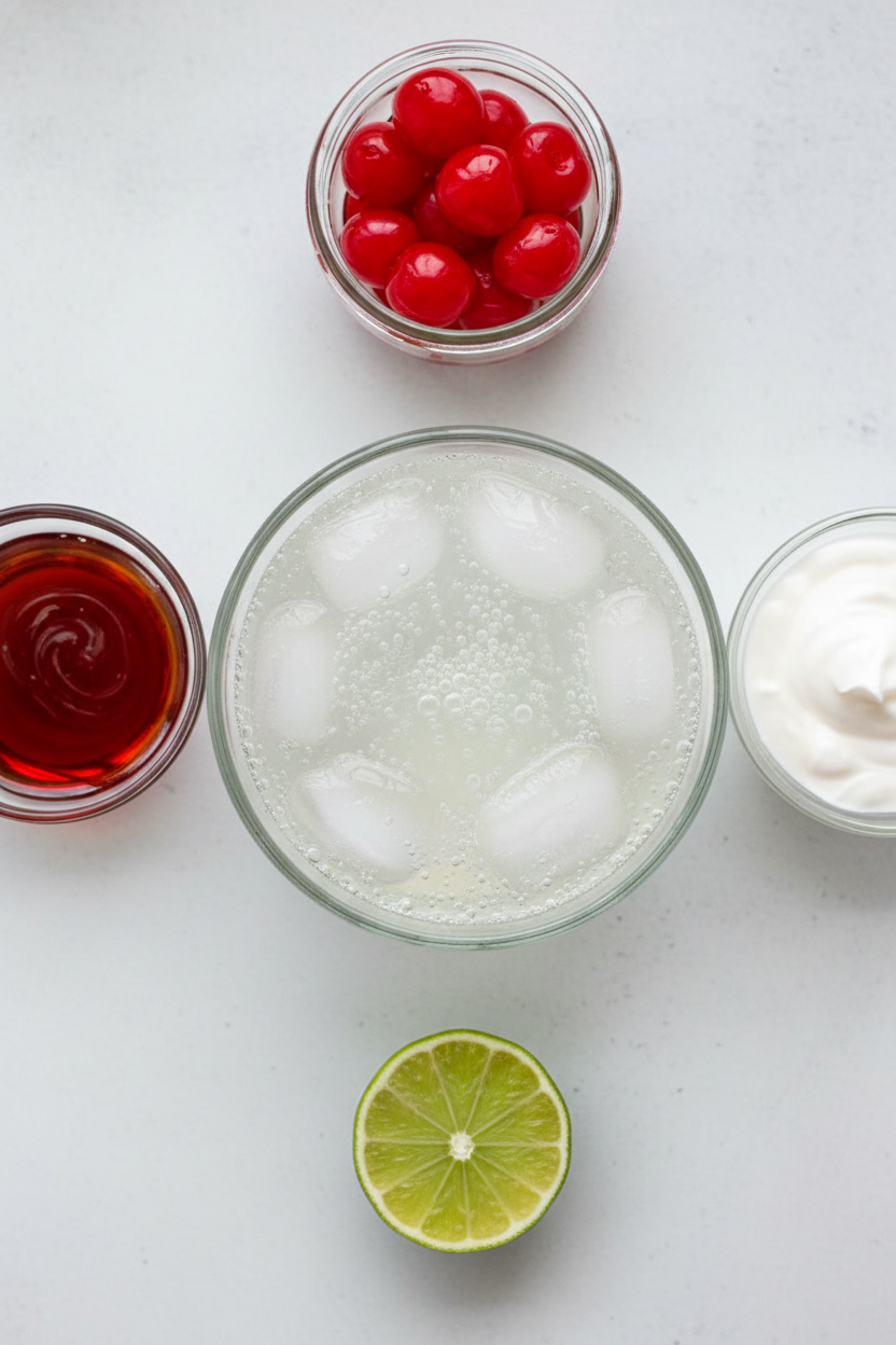 Coconut Cream Cherry Lime Soda Delight