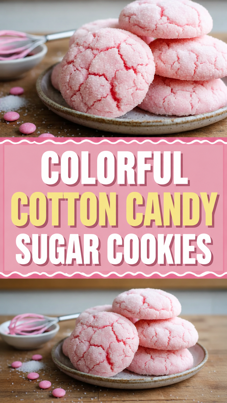 Colorful Cotton Candy Sugar Cookies