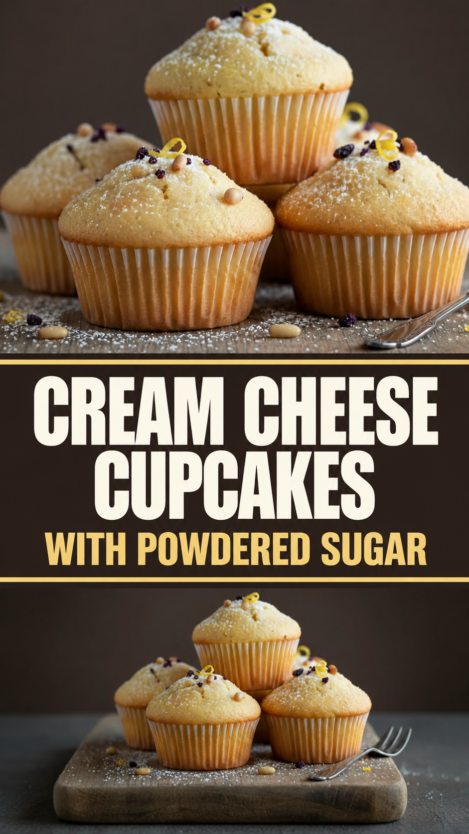 Cream Cheese Cupcakes with Powdered Sugar