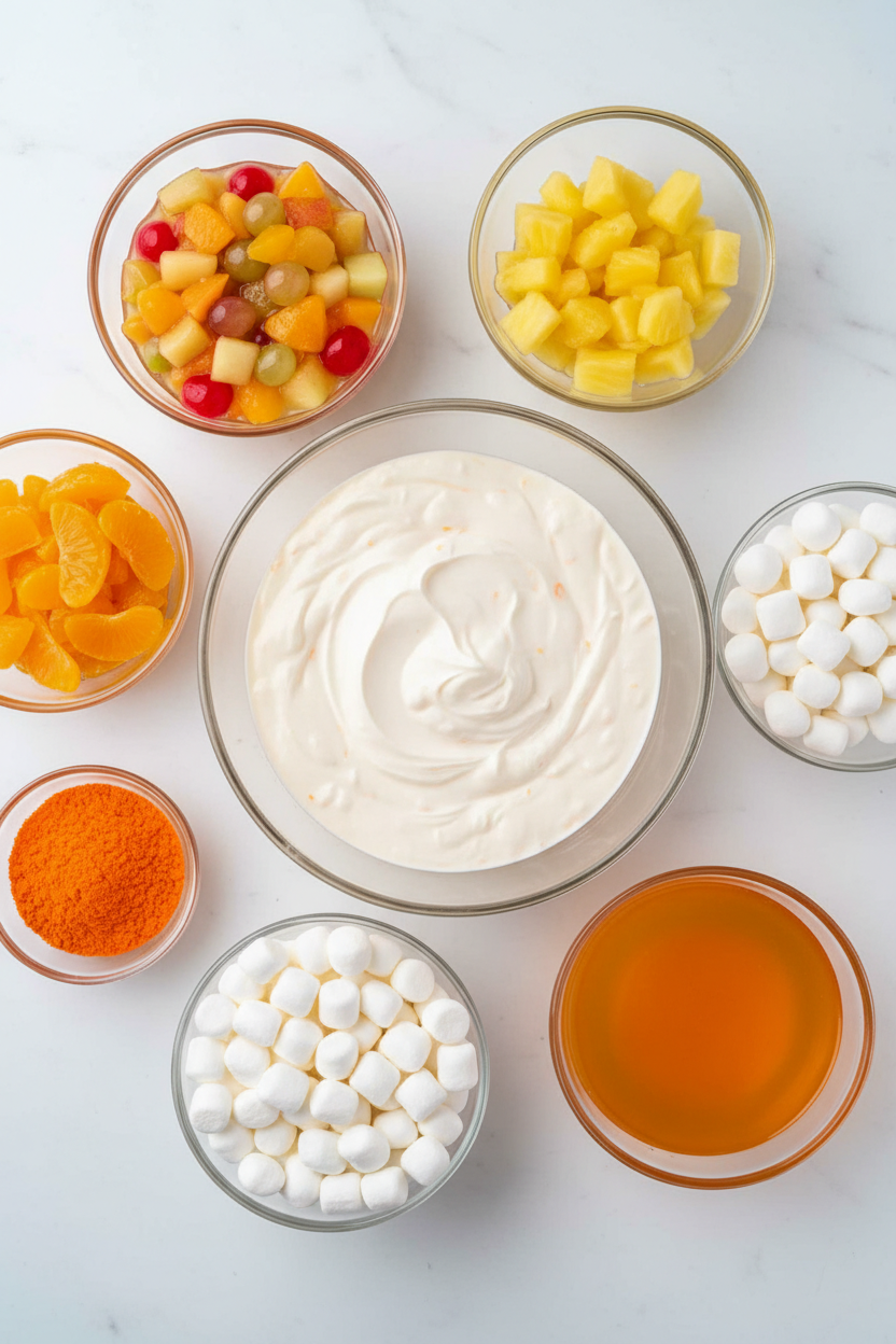 Creamy Orange Fruit Marshmallow Salad