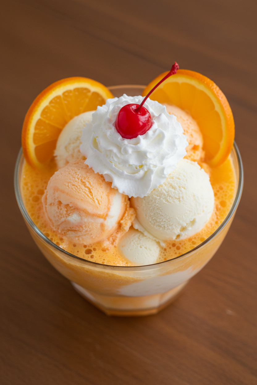Creamy Orange Soda Sherbet Float