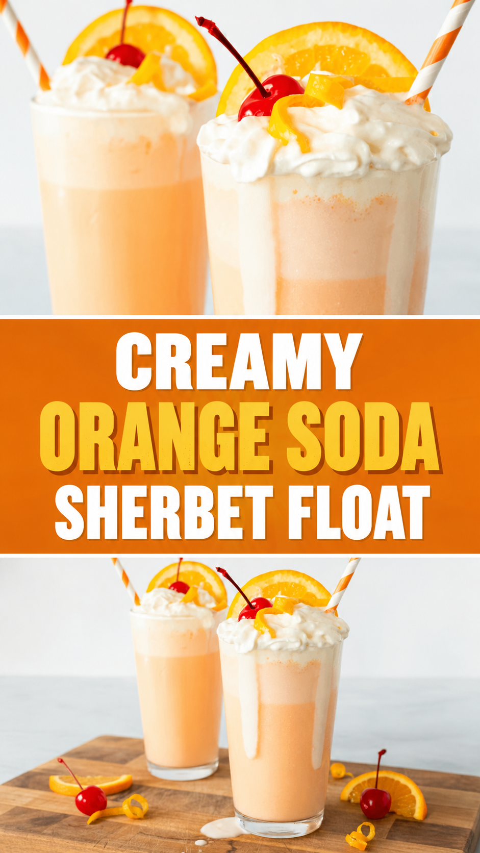 Creamy Orange Soda Sherbet Float