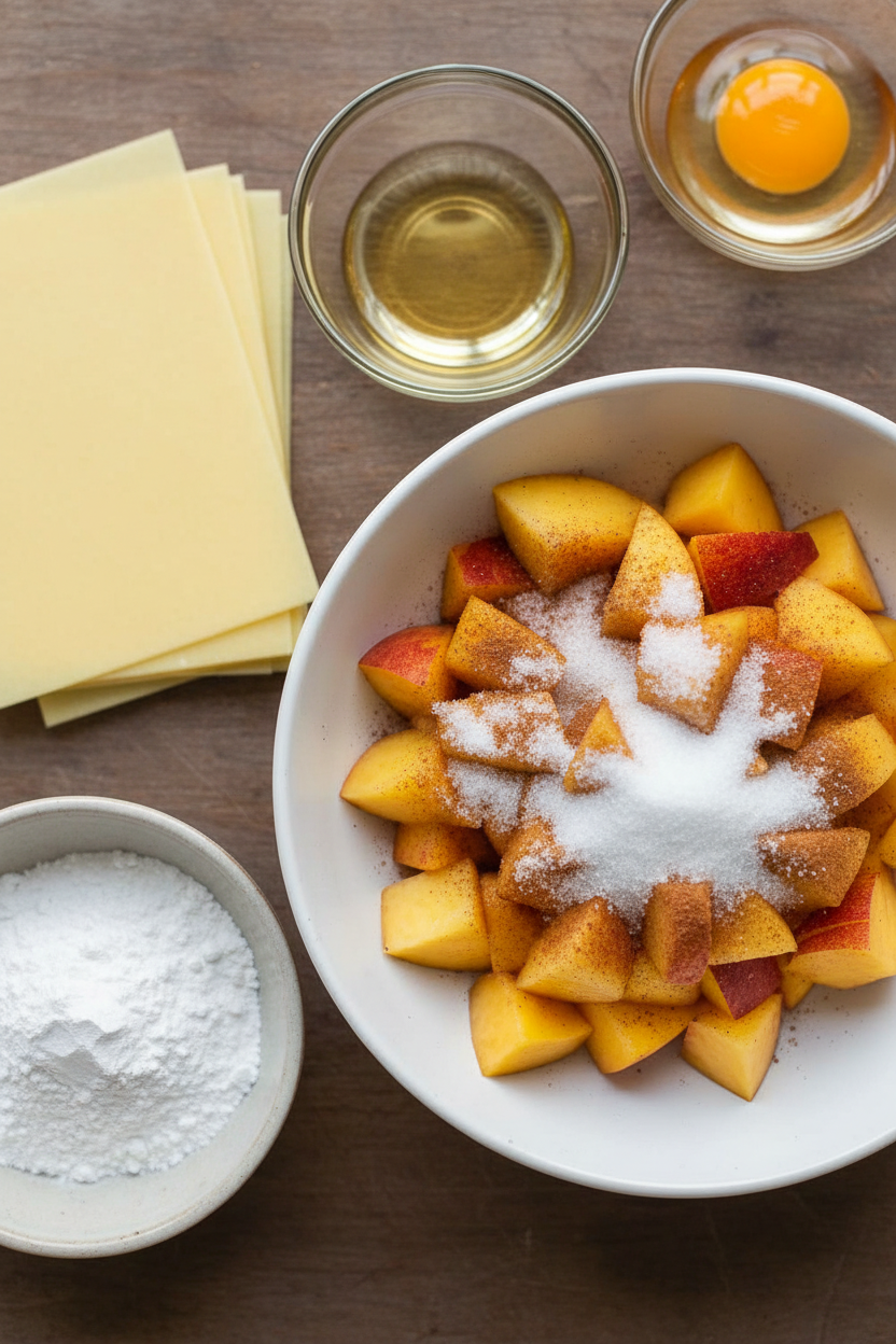 Crispy Peach Egg Rolls with Ice Cream