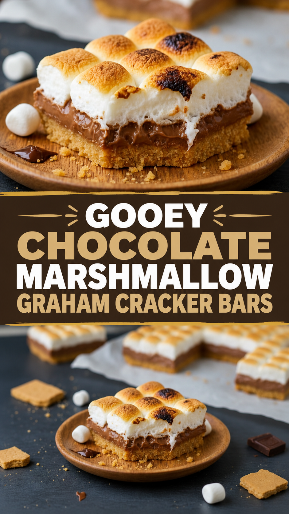 Gooey Chocolate Marshmallow Graham Cracker Bars