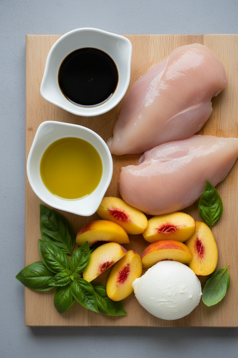 Grilled Chicken with Peach Balsamic Mozzarella