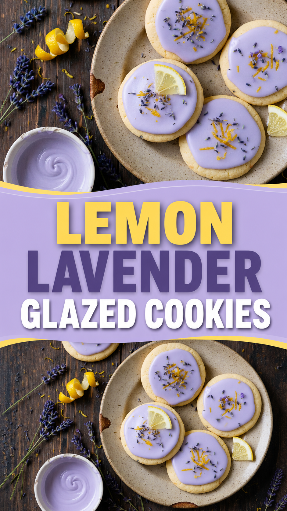 Lemon Lavender Glazed Cookies