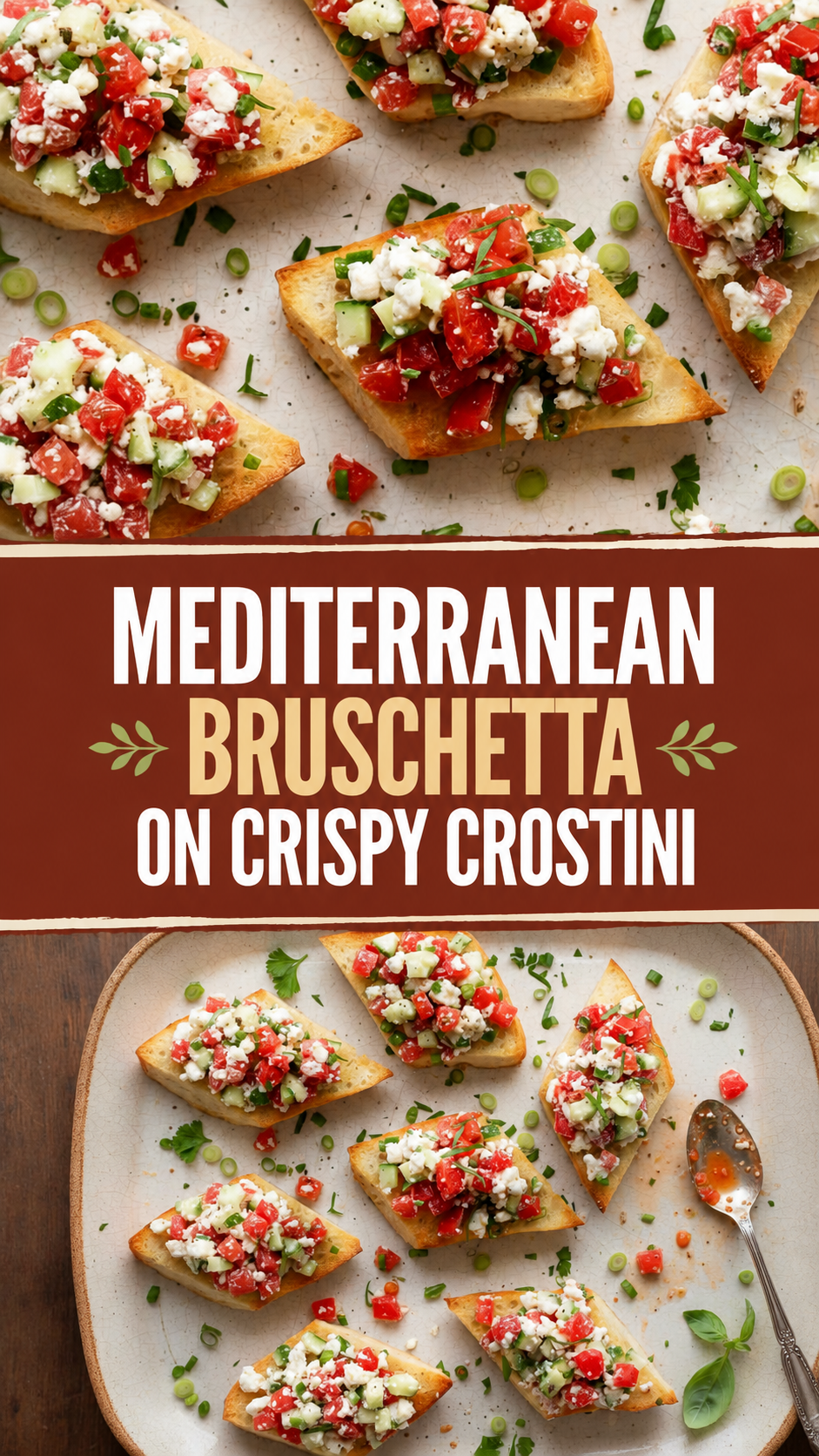 Mediterranean Bruschetta on Crispy Crostini