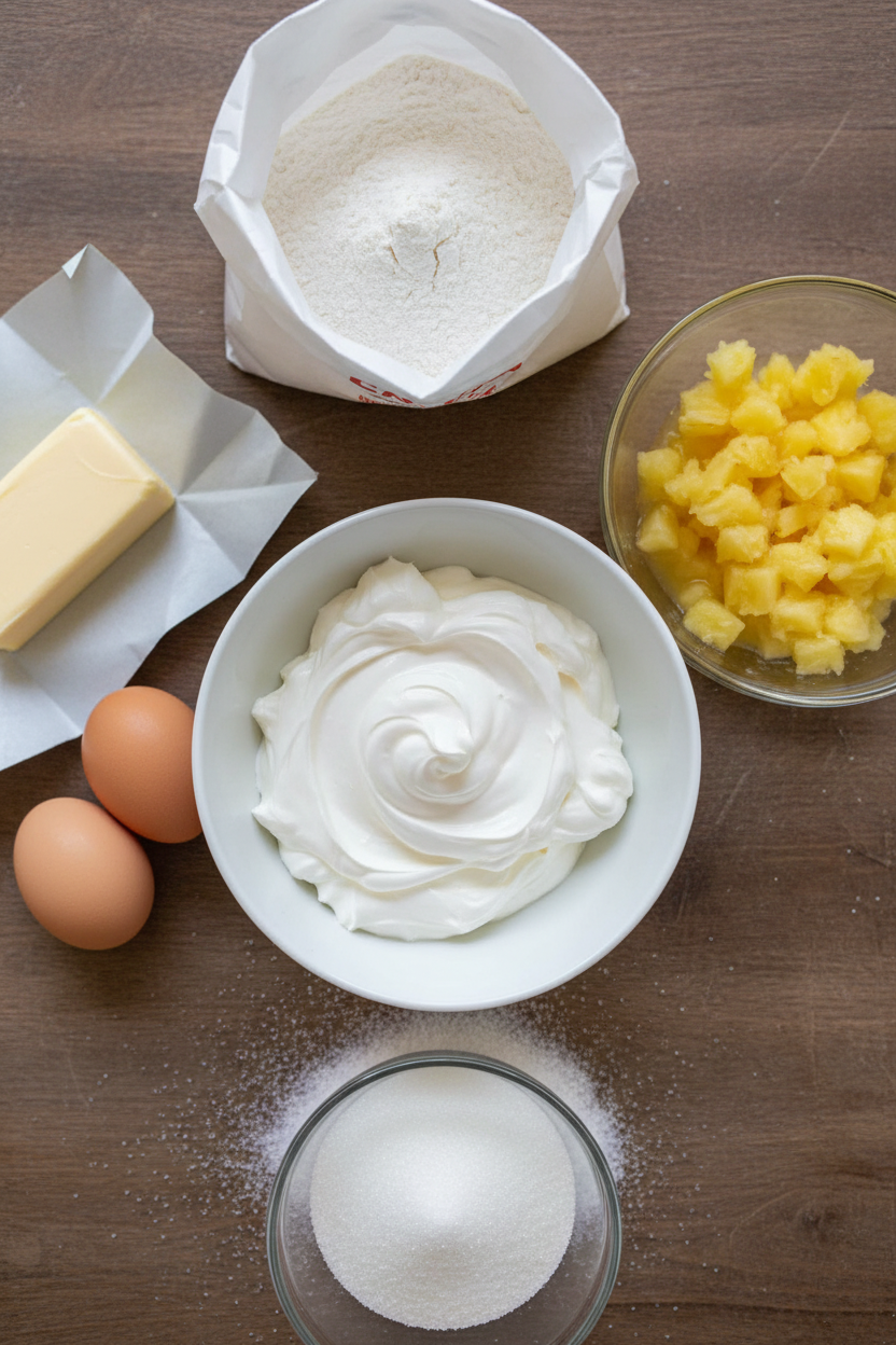 Moist Pineapple Sour Cream Loaf Cake