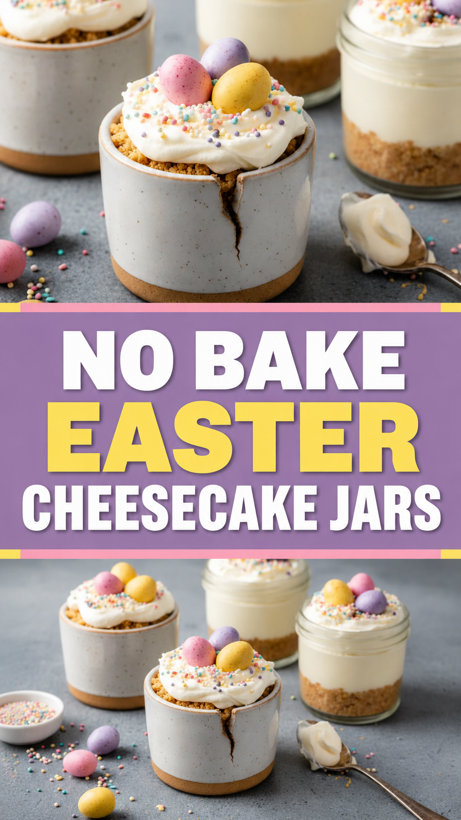 No Bake Easter Cheesecake Jars
