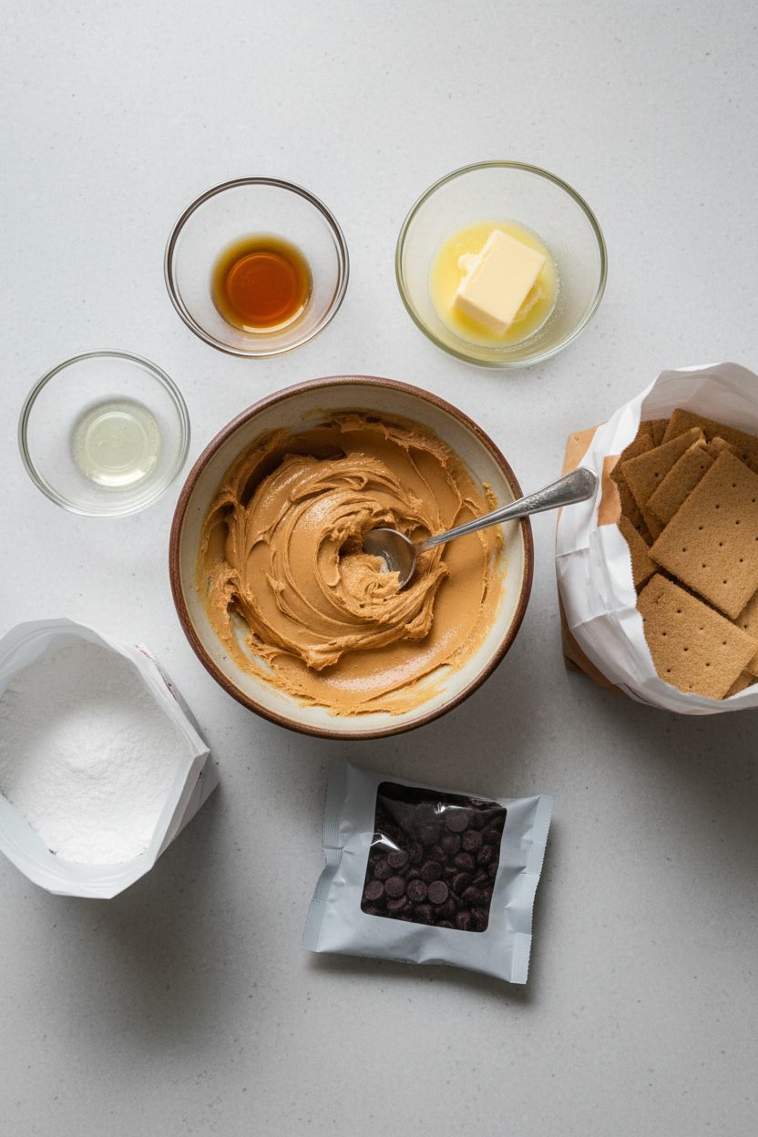 No Bake Peanut Butter Chocolate Graham Bars