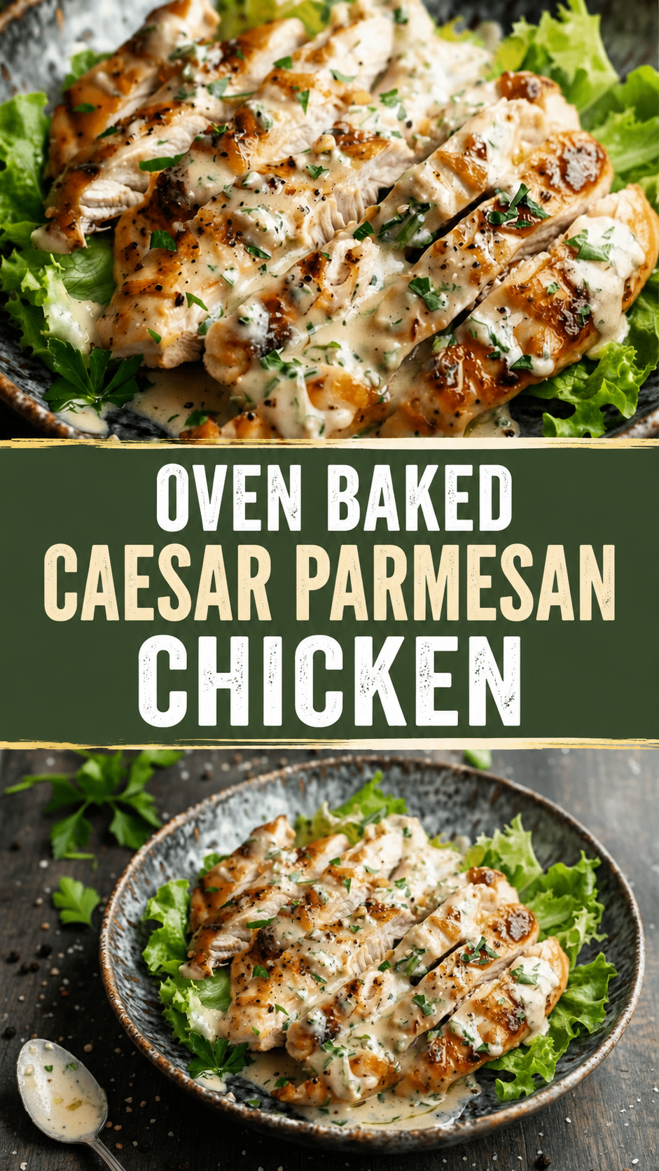 Oven Baked Caesar Parmesan Chicken