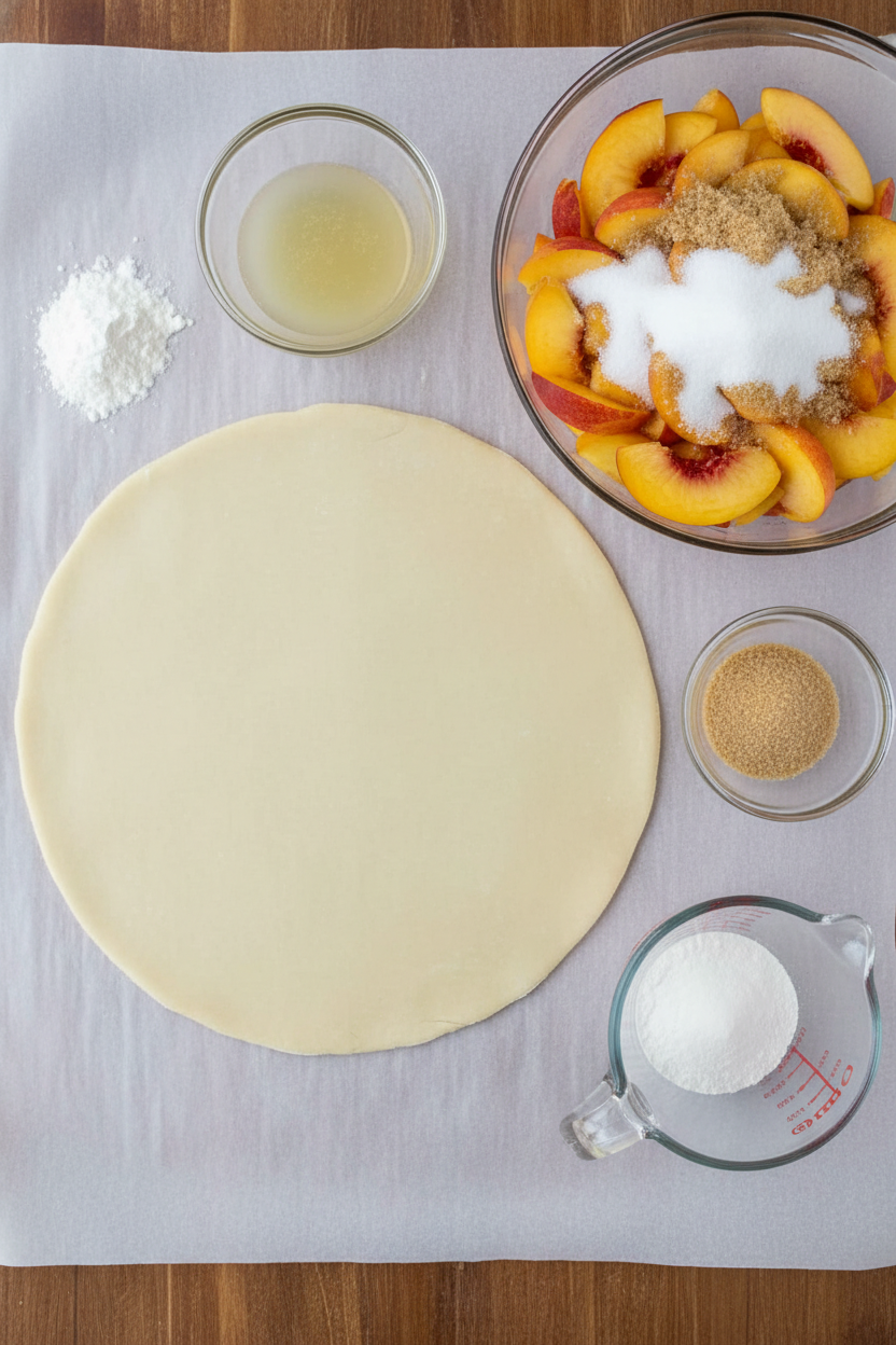 Peach Galette with Cinnamon Sugar Crust