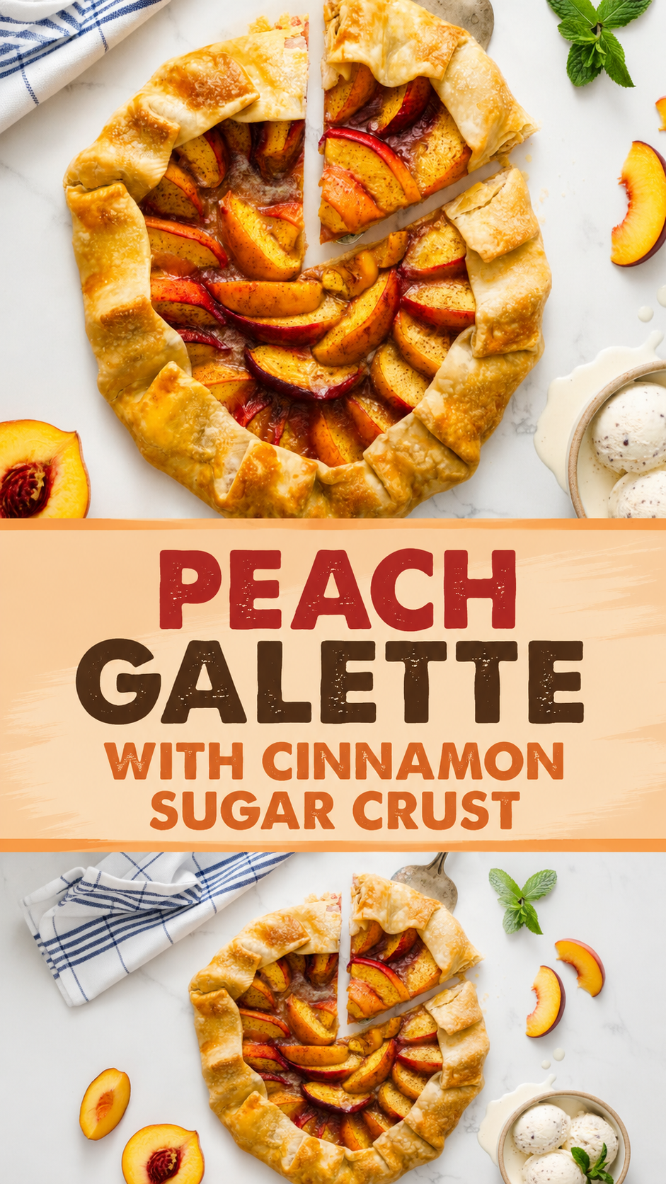 Peach Galette with Cinnamon Sugar Crust