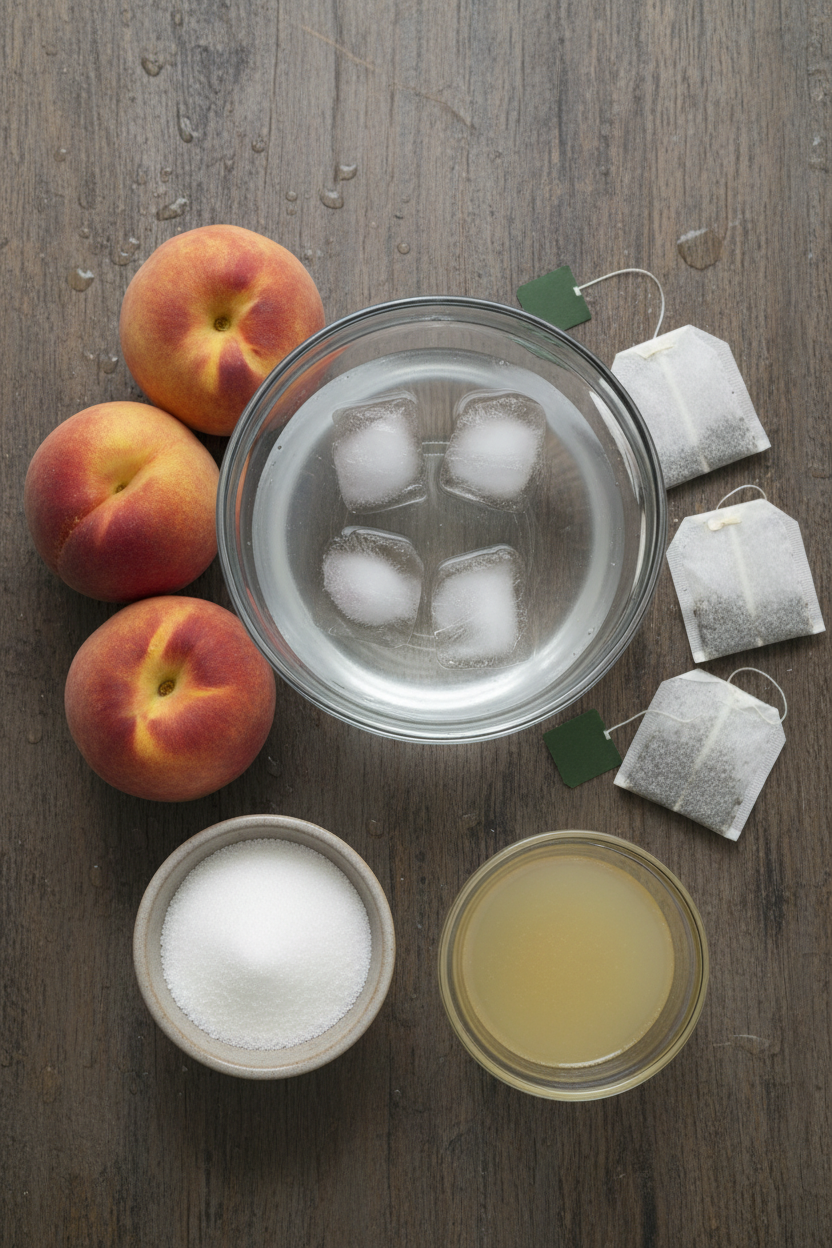 Peach Iced Tea with Frozen Wedges