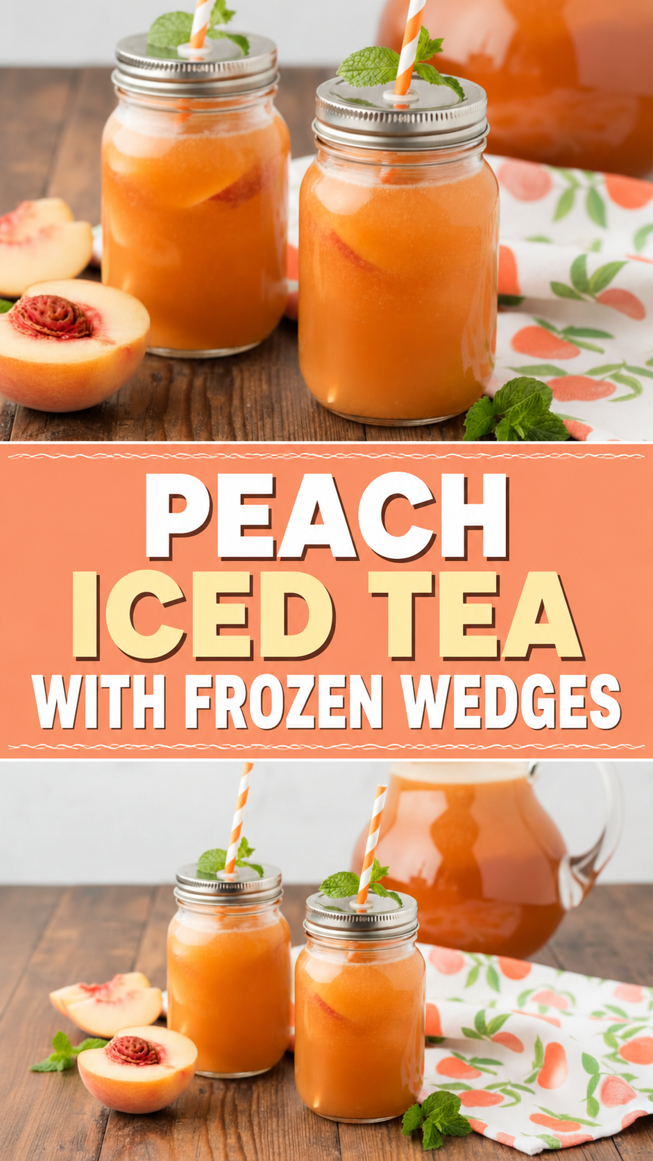 Peach Iced Tea with Frozen Wedges