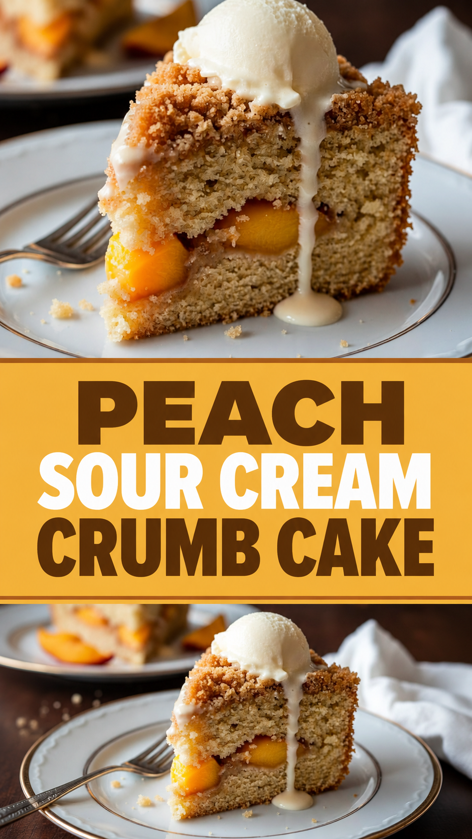 Peach Sour Cream Crumb Cake