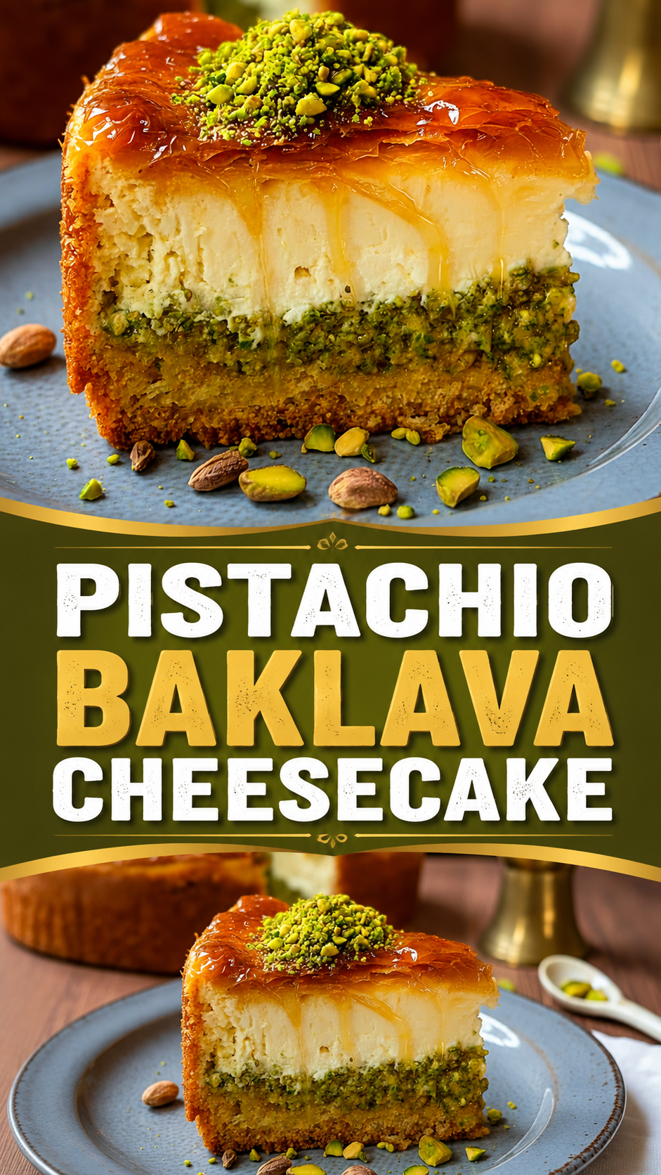 Pistachio Baklava Cheesecake
