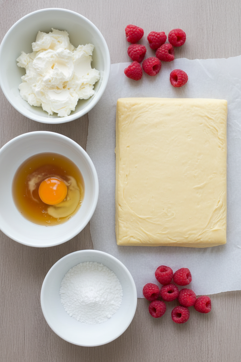 Raspberry Cream Cheese Puff Pastry Turnovers