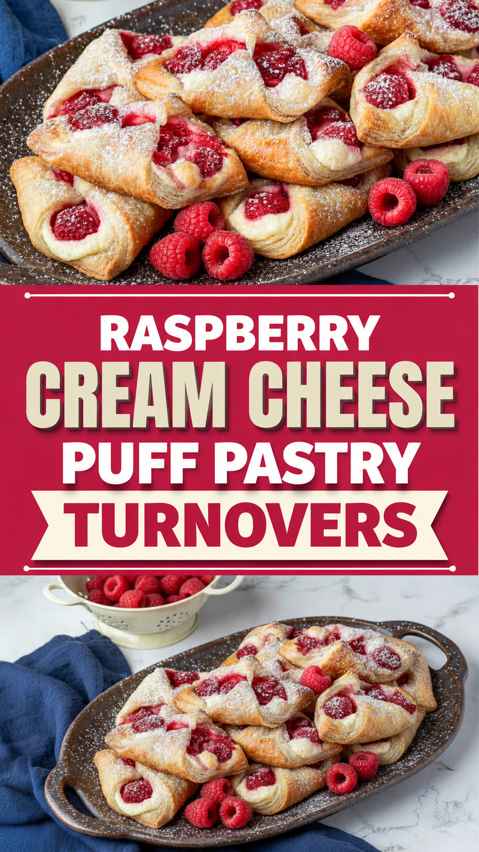 Raspberry Cream Cheese Puff Pastry Turnovers