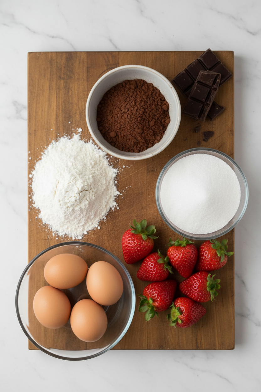 Strawberry Chocolate Shell Cake Delight