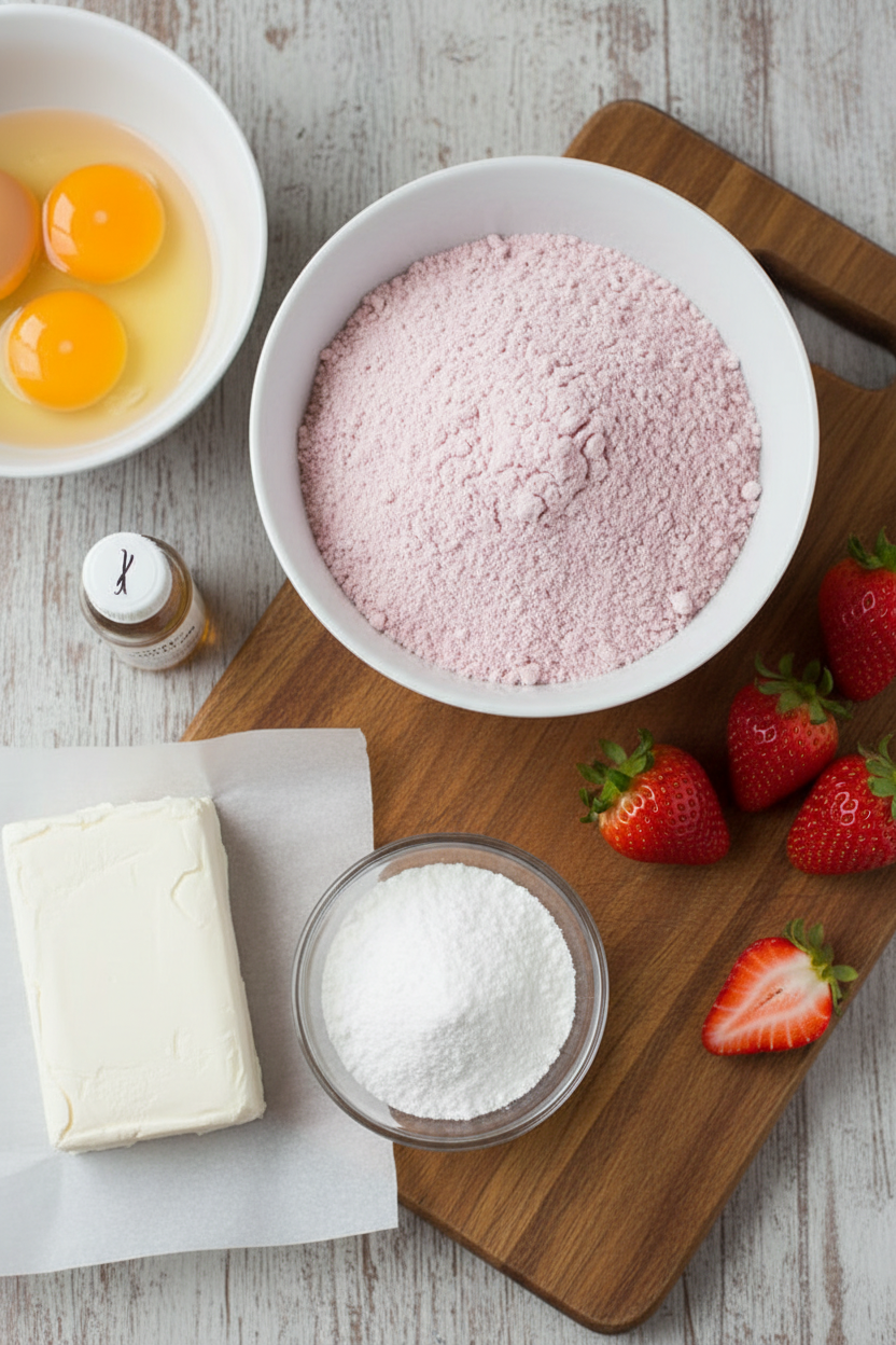 Strawberry Cream Cheese Marble Cake