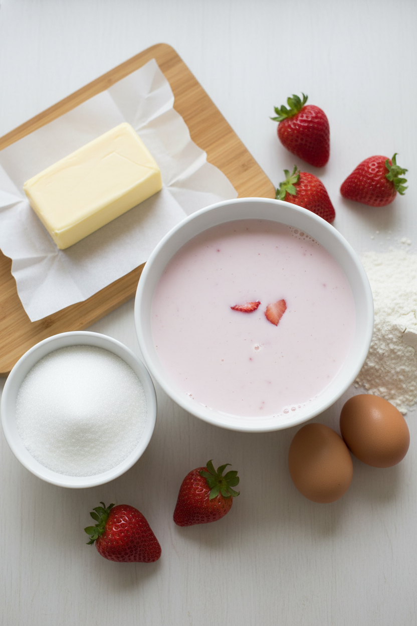 Strawberry Milk and Preserve Bundt Cake