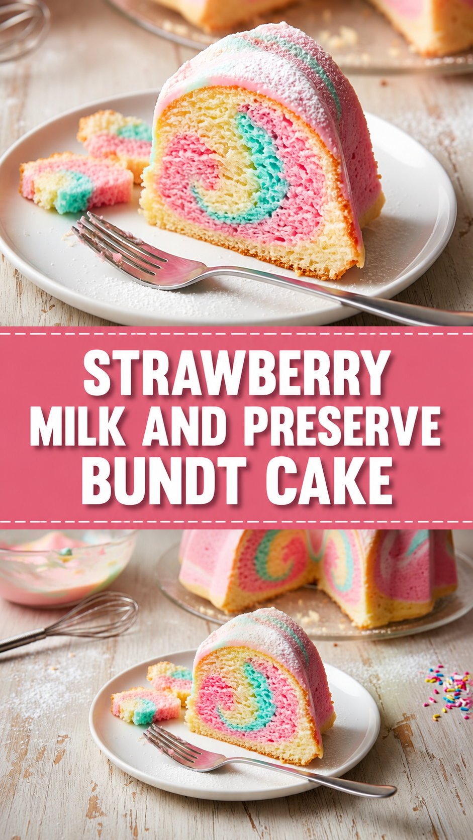 Strawberry Milk and Preserve Bundt Cake