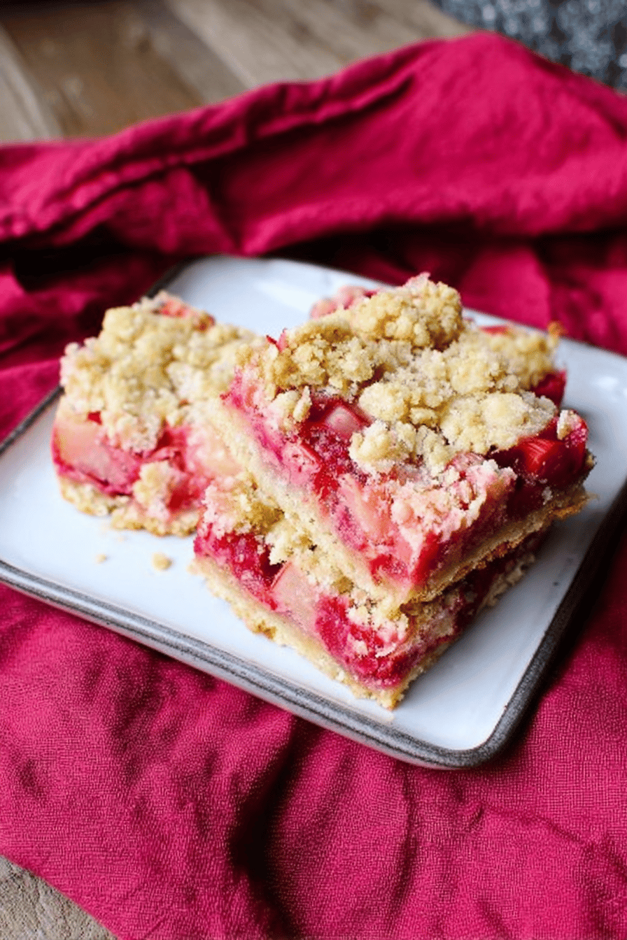 Tangy Rhubarb Oat Crumble Bars Easy Treat