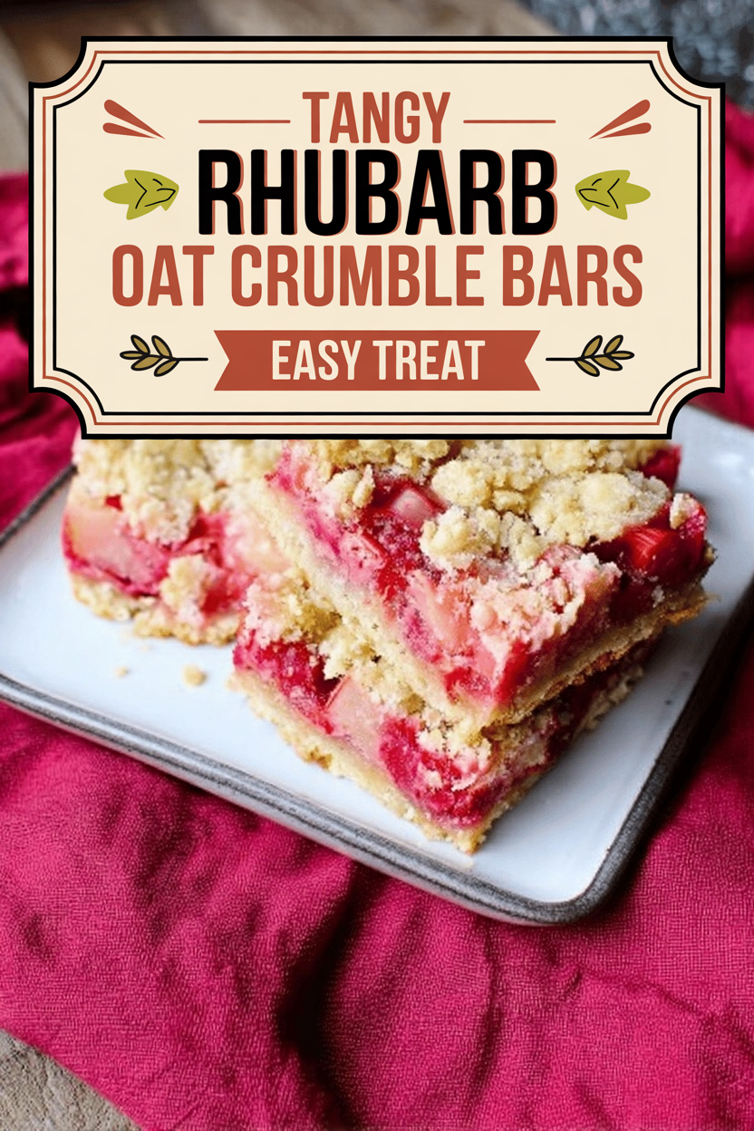 Tangy Rhubarb Oat Crumble Bars Easy Treat