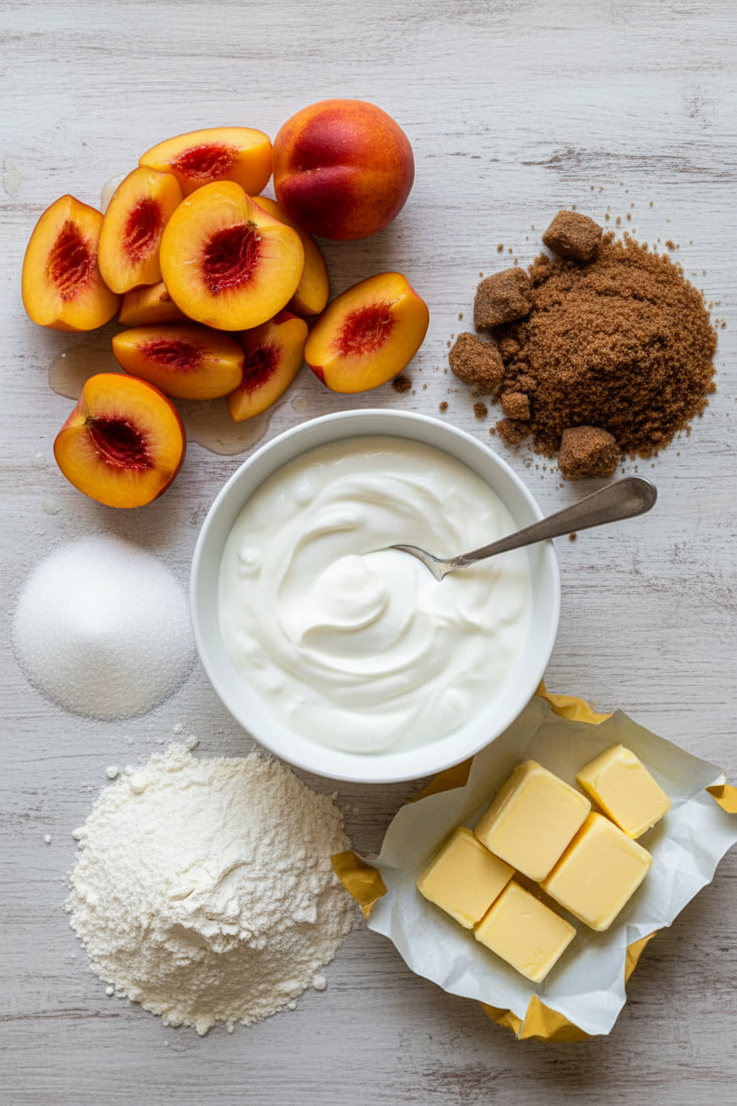 Thawed Peach Cobbler with Sparkling Sugar