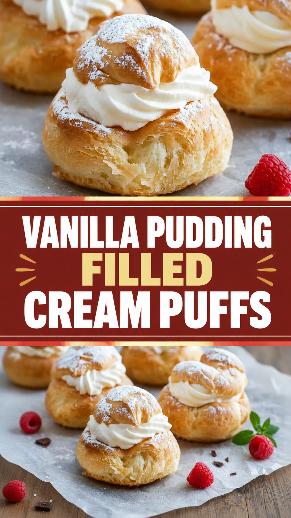 Vanilla Pudding Filled Cream Puffs